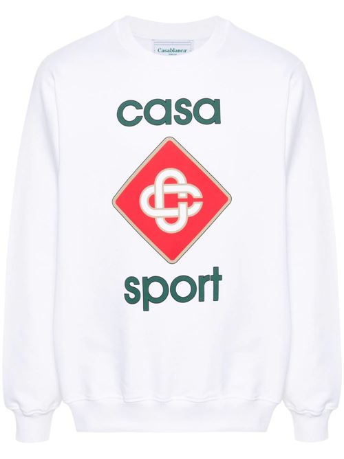 White/multicolour organic cotton sweatshirt Casablanca | MS24JTP00104LOOPBACK CASA SPORT